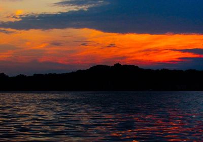 Scenic view of sea at sunset