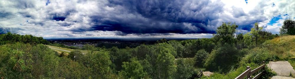 Panoramic shot of land against sky