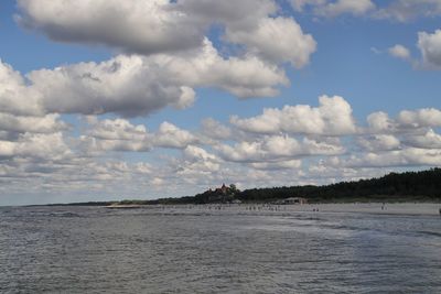 Scenic view of beach against sky