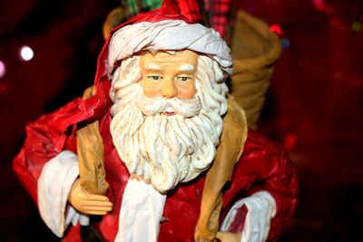 Close-up of santa clause statue