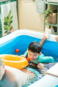 Boy playing with toy