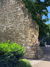 Stone wall of old building