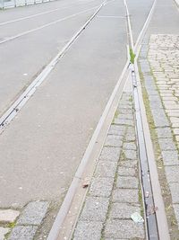 High angle view of empty road