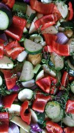 Full frame shot of chopped vegetables