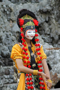 Traditional mask dance from cirebon, west java indonesia