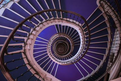 High angle view of spiral stairs