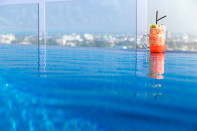 Reflection of water in swimming pool