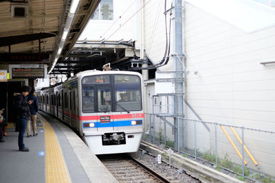 Train at railroad station platform