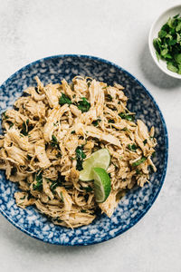 Cilantro lime shredded chicken meat