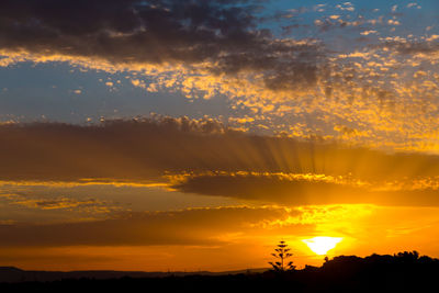 Scenic view of dramatic sky during sunset