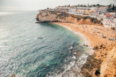 High angle view of beach