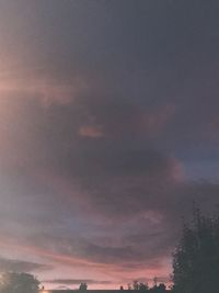 Low angle view of dramatic sky during sunset