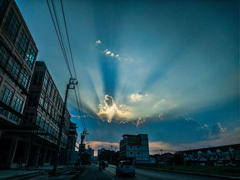 Panoramic view of city buildings against sky