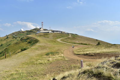 Scenic view of land against sky