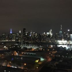 Illuminated city at night