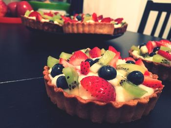 Tarts on table