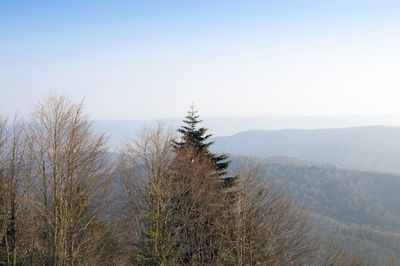 Scenic view of mountains against clear sky