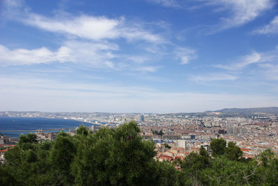 High angle shot of cityscape