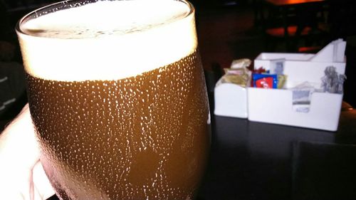 Close-up of drink on table