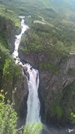 Scenic view of waterfall