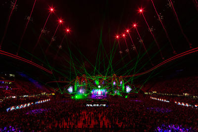 Illuminated lights at night