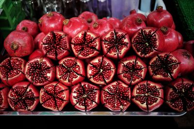 Close-up of red fruits for sale in market