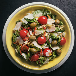 High angle view of salad in plate