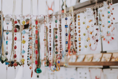 Close-up of decorations for sale in market