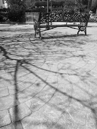 Empty road in park during winter