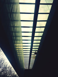 Low angle view of skylight in building