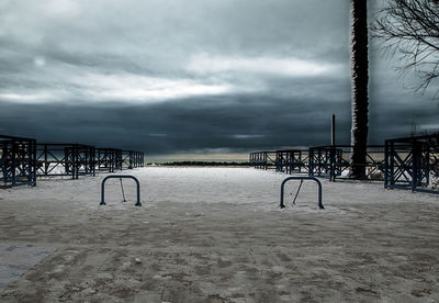 Scenic view of beach against sky