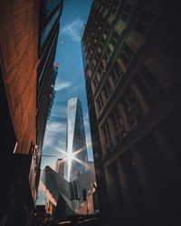 Low angle view of modern building against sky