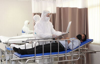 Man lying on bed