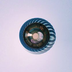 Low angle view of ceiling over white background