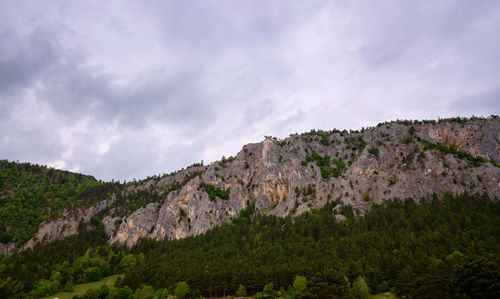Scenic view of rocky mountains against sky