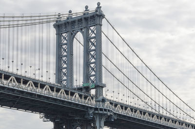 Low angle view of suspension bridge
