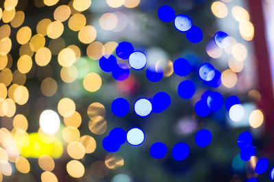 Defocused image of illuminated lights