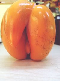 Close-up of orange on table