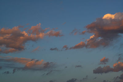 Low angle view of dramatic sky during sunset