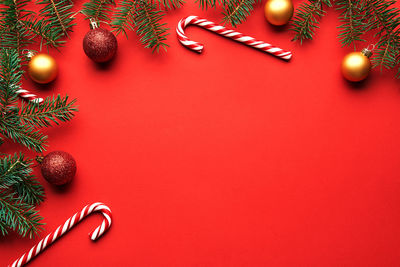 Close-up of christmas tree on table