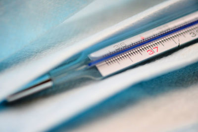 High angle view of pen on table