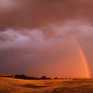 Scenic view of landscape against cloudy sky