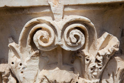 Close-up of old sculpture