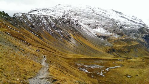 Scenic view of snowcapped mountains