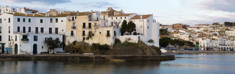 Buildong in front of sea cadaquès alt empordà. girona. spain.