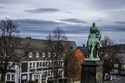 Low angle view of buildings against sky