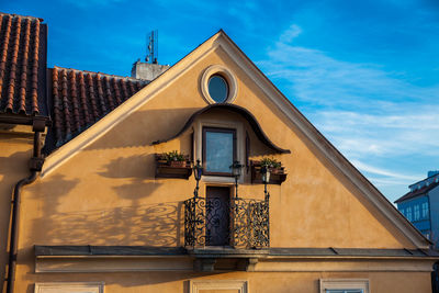 Details of prague old town antique buildings architecture