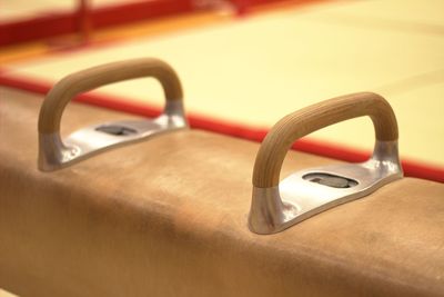 Close-up of pommel horse