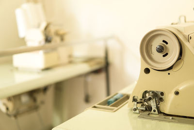 Close-up of camera at home