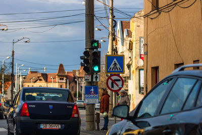 Traffic on road in city